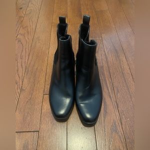 Black, ankle cut boots